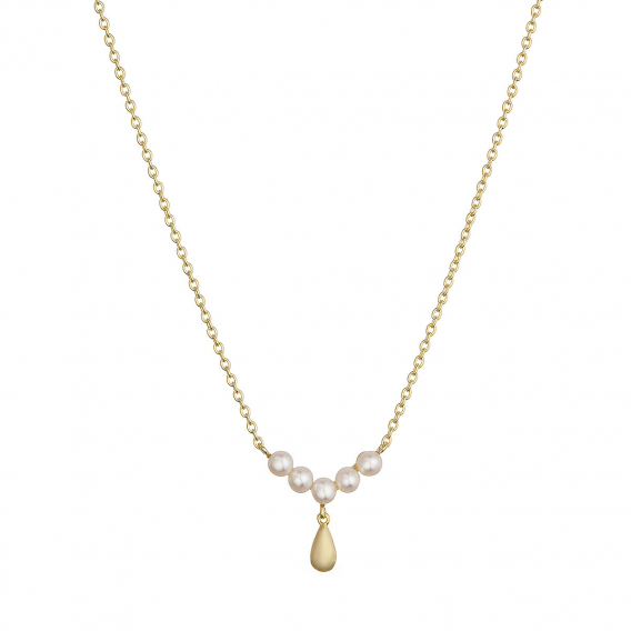 Obrázok pre Pozlátený náhrdelník s riečnymi perličkami 22059.1