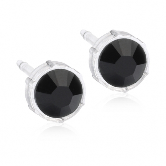 Obrázok pre Nealergénne náušnice z lekárskeho plastu okrúhle 6 mm čierne