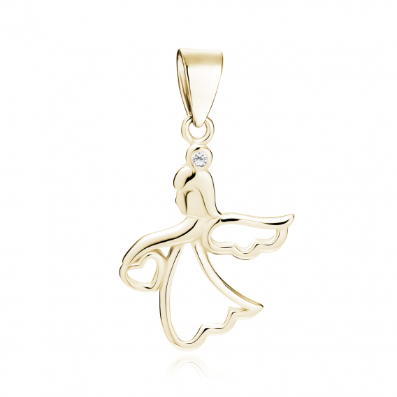 Obrázok pre Strieborný prívesok Anjel pozlátený