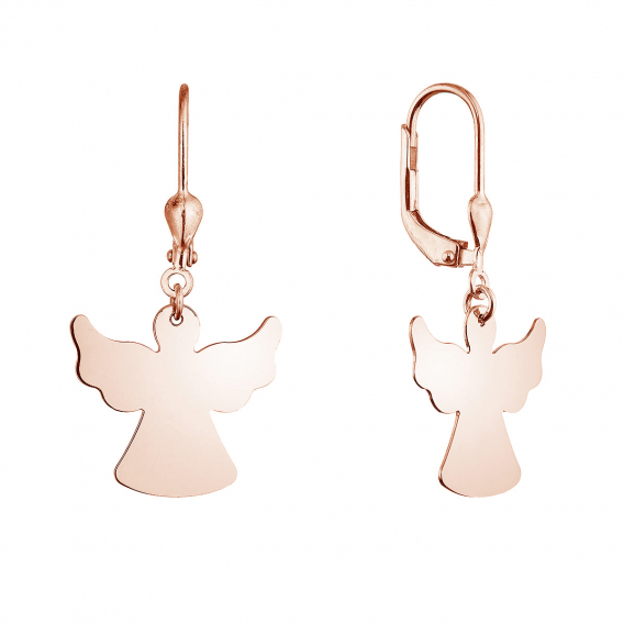 Obrázok pre Pozlátené strieborné náušnice anjeli 61133 rose gold