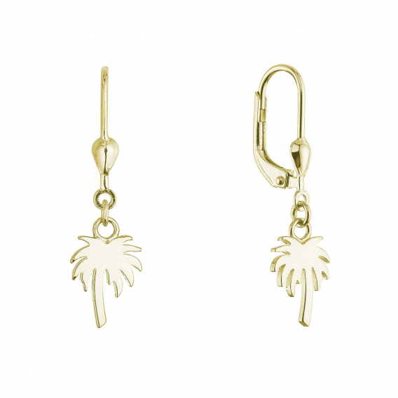 Obrázok pre Pozlátené strieborné náušnice palmy 61131
