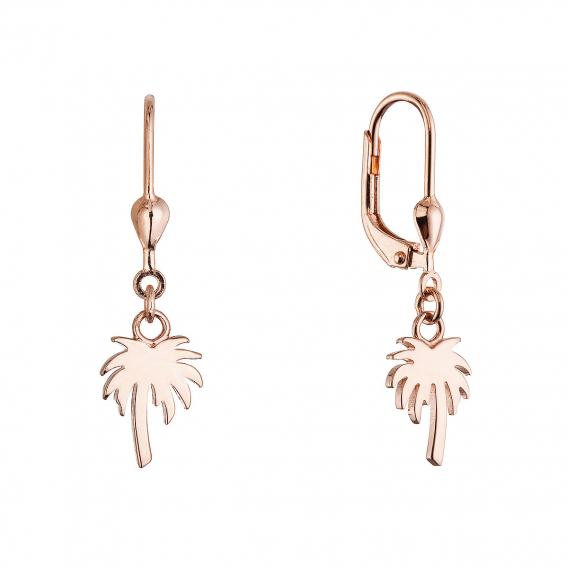 Obrázok pre Pozlátené strieborné náušnice palmy 61131 rose gold