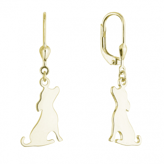 Obrázok pre Pozlátené strieborné náušnice psy 61130