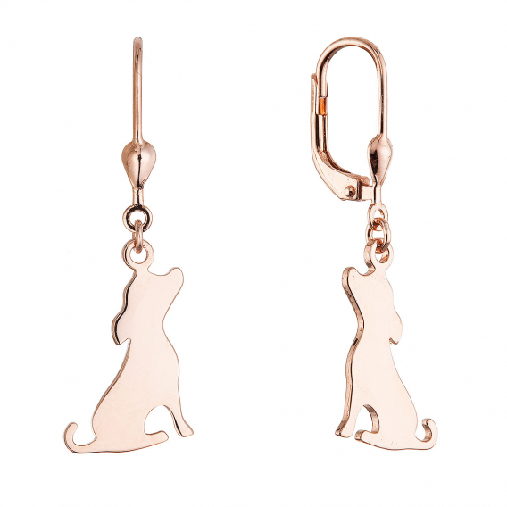 Obrázok pre Pozlátené strieborné náušnice psy 61130 rose gold