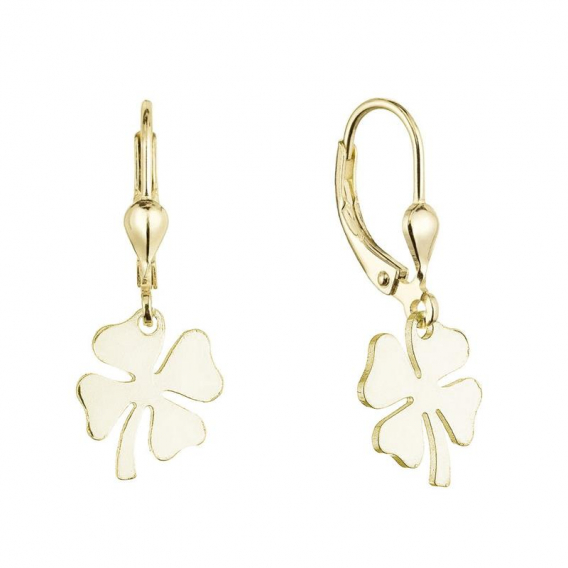 Obrázok pre Pozlátené strieborné náušnice štvorlístky 61132