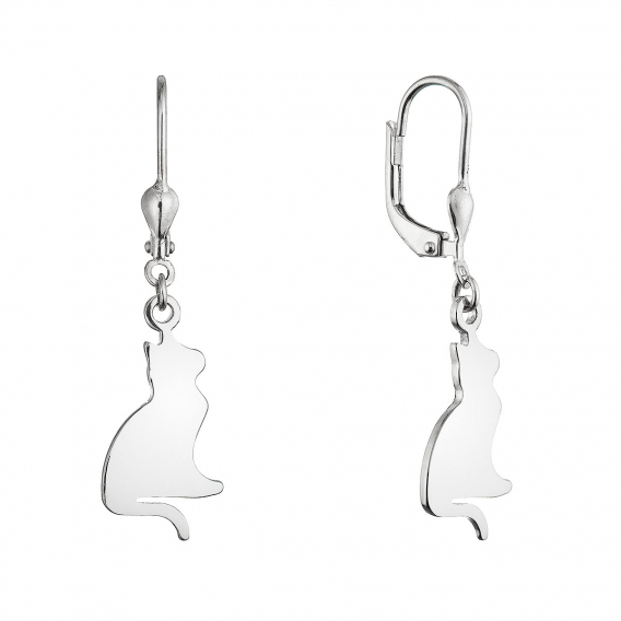 Obrázok pre Strieborné náušnice mačky 61129