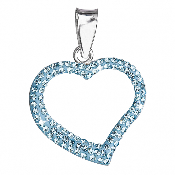 Obrázok pre Strieborný prívesok s kryštálmi Swarovski modré srdce 34093.3