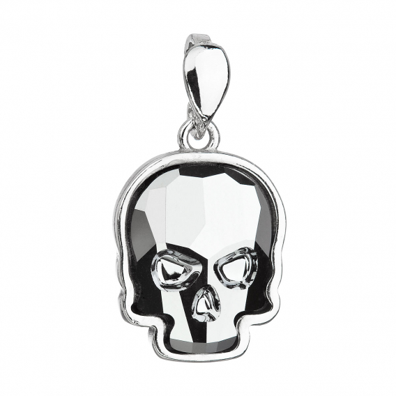 Obrázok pre Strieborný prívesok s kryštálom Swarovski strieborná lebka 34222.5