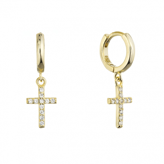 Obrázok pre Pozlátené krúžky so zaveseným krížikom 11778.1