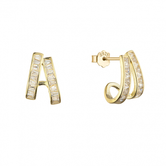 Obrázok pre Pozlátené náušnice so zirkónmi 11772.1