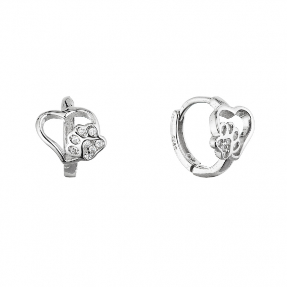 Obrázok pre Strieborné náušnice kruhy s labkami 11758.1