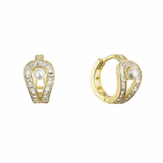 Obrázok pre Pozlátené krúžky s perličkou 11807.1