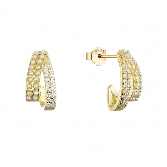 Obrázok pre Pozlátené náušnice s shell perličkami 11809.1