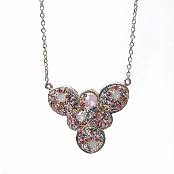 Obrázok pre Náhrdelník strieborný výrazný so Swarovski kryštálmi 72106 magic rose