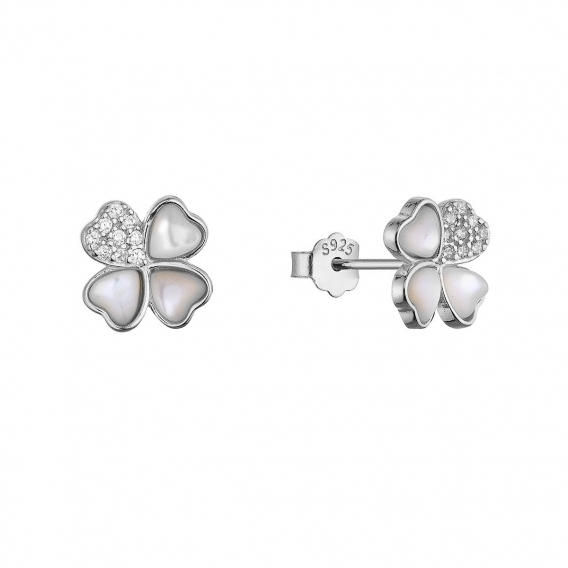 Obrázok pre Strieborné náušnice perleťové štvorlístky 11800.1