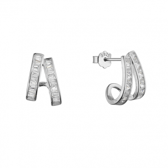 Obrázok pre Strieborné náušnice so zirkónmi 11772.1
