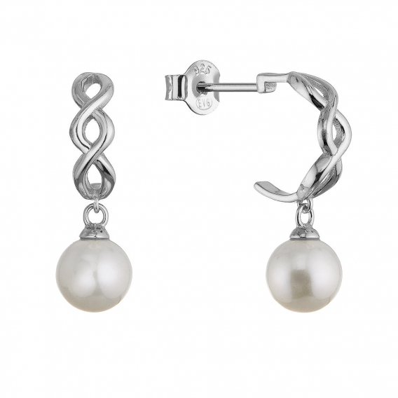 Obrázok pre Strieborné náušnice so zavesenou riečnou perlou 21125.1