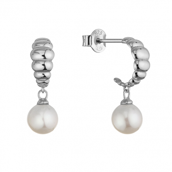 Obrázok pre Strieborné náušnice so zavesenou riečnou perlou 21126.1