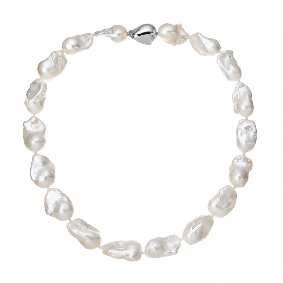 Obrázok pre Strieborný perlový náhrdelník baroko 22061.1