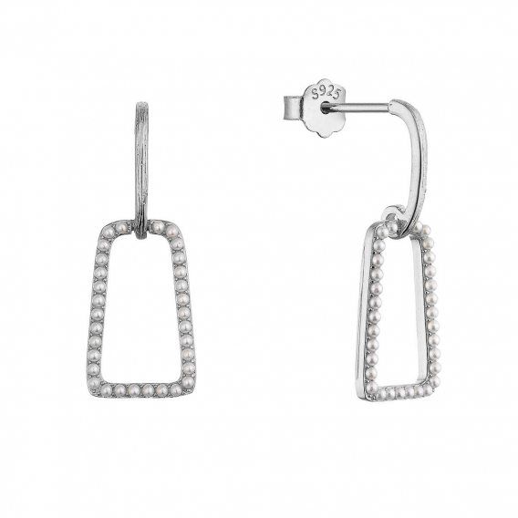 Obrázok pre Strieborné visiace náušnice obdĺžniky 11811.1