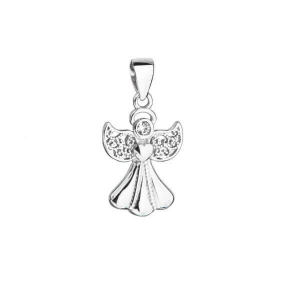 Obrázok pre Strieborný prívesok anjel so Swarovski kryštálmi 34262.1