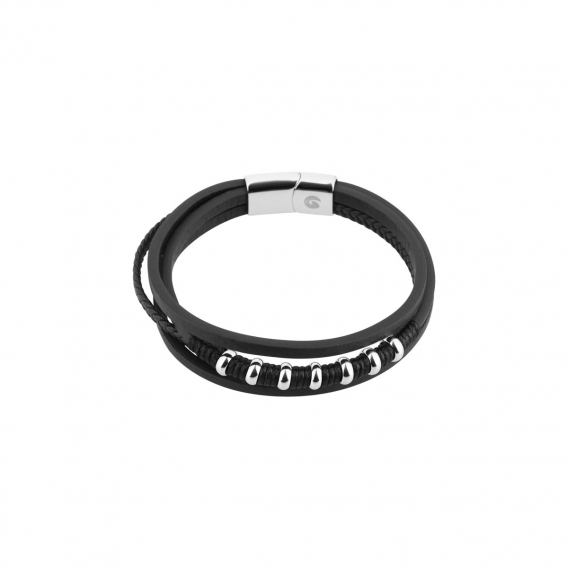 Obrázok pre Náramok pánsky recykl.koža 43089.3 čierny