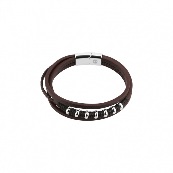 Obrázok pre Náramok pánsky recykl.koža 43089.3 hnedý