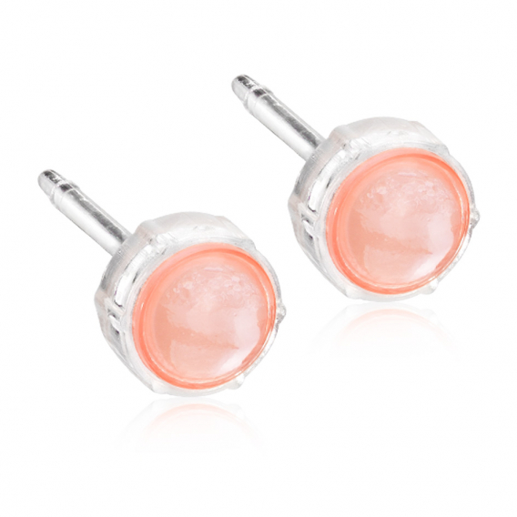 Obrázok pre Nealergénne náušnice z lekárskeho plastu okrúhle 6 mm ružové koral