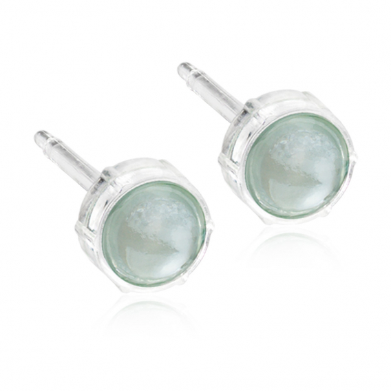 Obrázok pre Nealergénne náušnice z lekárskeho plastu okrúhle 6 mm sivozelené