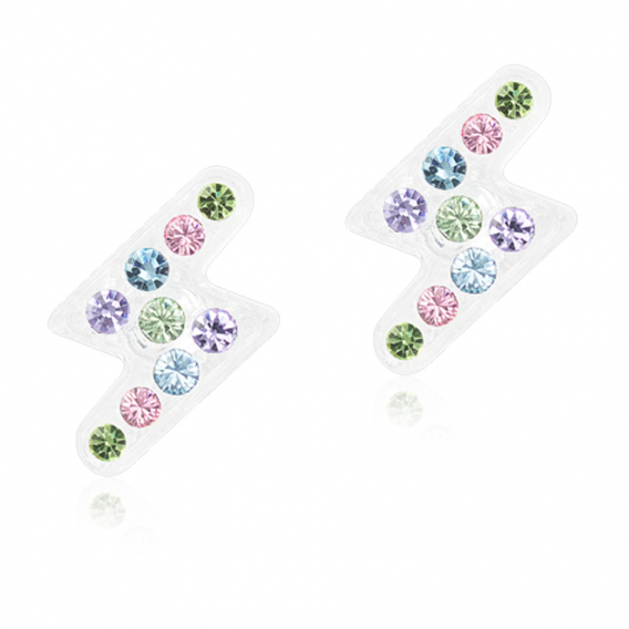 Obrázok pre Nealergénne detské náušnice z lekárskeho plastu Blesky 8 mm pestrofarebné sv.