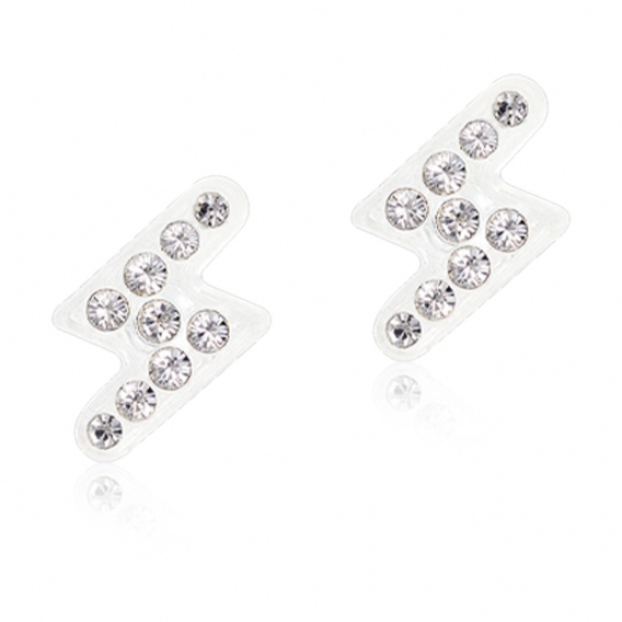 Obrázok pre Nealergénne detské náušnice z lekárskeho plastu Blesky 8 mm číre