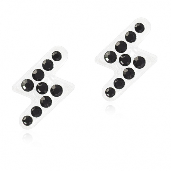 Obrázok pre Nealergénne detské náušnice z lekárskeho plastu Blesky 8 mm čierne