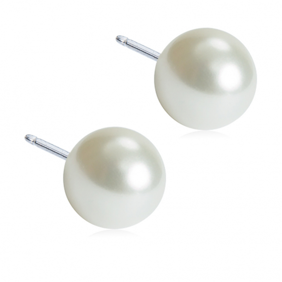 Obrázok pre Nealergénne náušnice z lekárskeho titánu Perly 8 mm biele