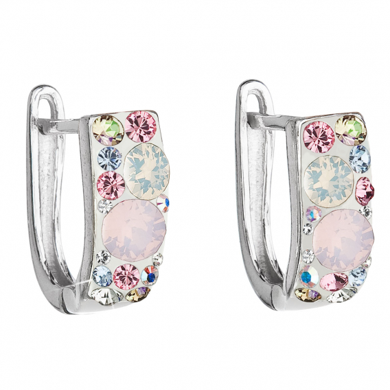 Obrázok pre Strieborné náušnice s kryštálmi Swarovski ružový polkruh 31123.3 magic rose