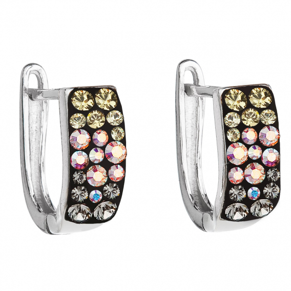 Obrázok pre Strieborné náušnice s kryštálmi Swarovski polkruh 31123.3 moonlight