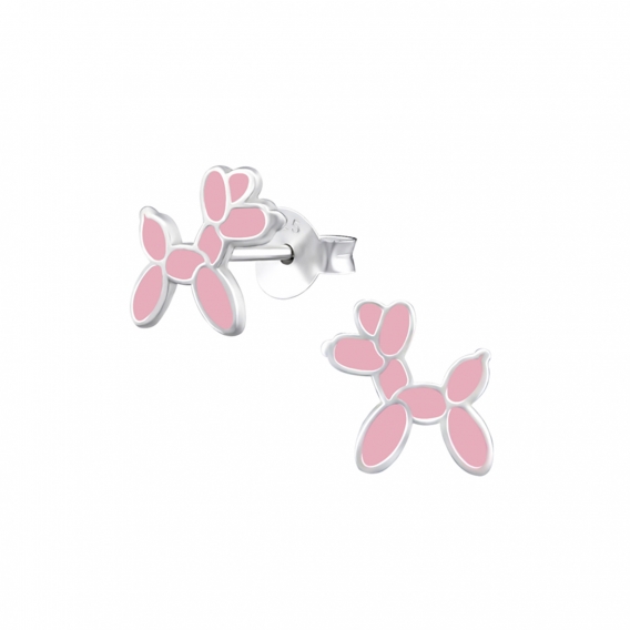 Obrázok pre Detské strieborné náušnice napichovacie - Balónové psíky