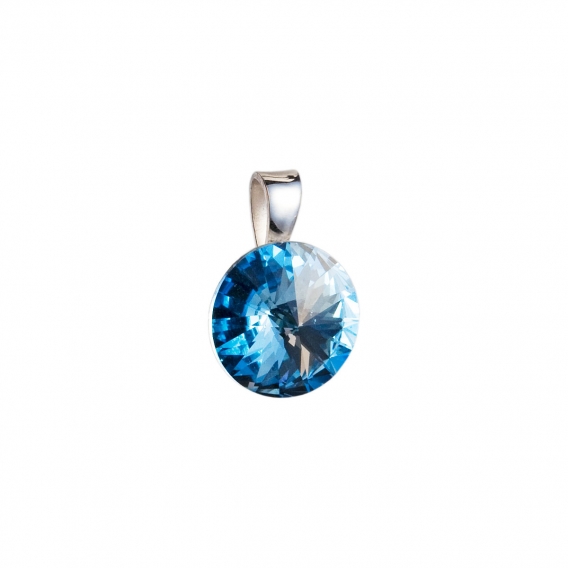 Obrázok pre Evolution Group Strieborný prívesok s krištáľmi Swarovski modrý okrúhly-rivoli 34112.3