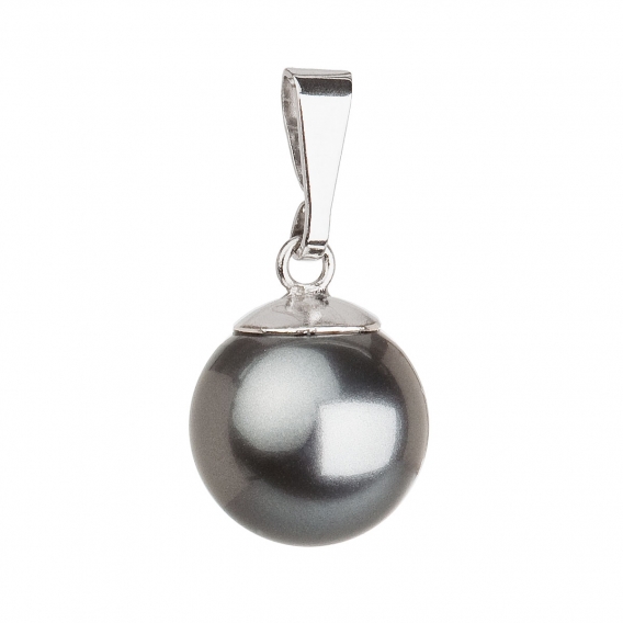Obrázok pre Evolution Group Strieborný prívesok so sivou guľatou perlou 34150.3
