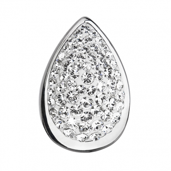 Obrázok pre Evolution Group Strieborný prívesok s krištáľmi Swarovski biela slza 34185.1