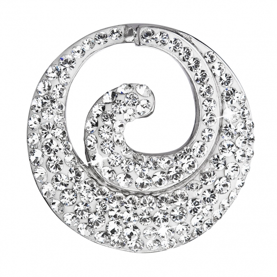 Obrázok pre Evolution Group Strieborný prívesok s krištáľmi Swarovski biely okrúhly 34186.1 krištál