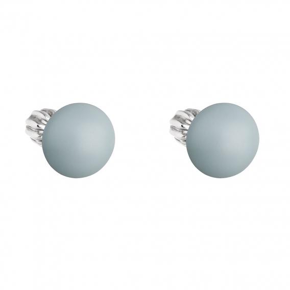 Obrázok pre Evolution Group Strieborné náušnice kôstka s perlou Swarovski modré okrúhle 31142.3