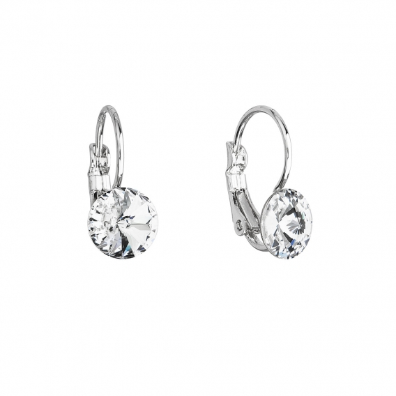 Obrázok pre Evolution Group Náušnice bižutéria so Swarovski krištáľmi biele okrúhle 51031.1
