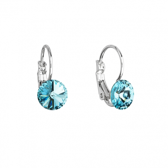 Obrázok pre Evolution Group Náušnice bižutéria so Swarovski krištáľmi modré okrúhle 51031.3 turquoise