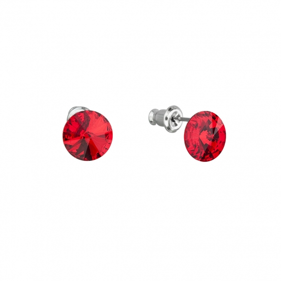 Obrázok pre Evolution Group Náušnice bižutéria so Swarovski krištáľmi červené okrúhle 51037.3