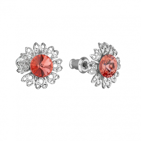 Obrázok pre Evolution Group Náušnice bižutéria so Swarovski krištáľmi oranžový kvietok 51042.3 padparadcha