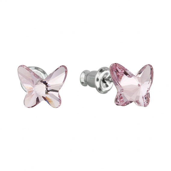 Obrázok pre Evolution Group Náušnice bižutéria so Swarovski krištáľmi ružový motýľ 51048.3 light rose