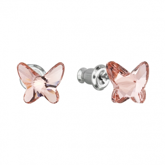 Obrázok pre Evolution Group Náušnice bižutéria so Swarovski krištáľmi ružový motýľ 51048.3 rose peach