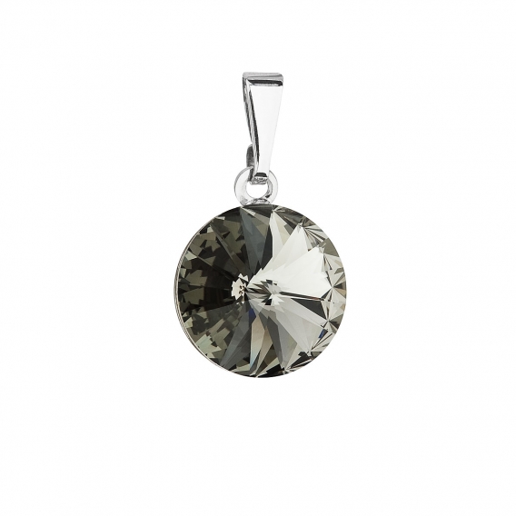 Obrázok pre Evolution Group Prívesok bižutéria so Swarovski krištáľmi šedý okrúhly 54001.3