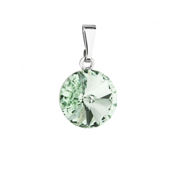 Obrázok pre Evolution Group Prívesok bižutéria so Swarovski krištáľmi zelený okrúhly 54001.3