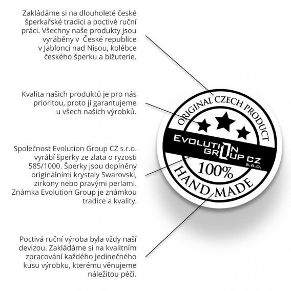 Obrázok pre Evolution Group Prívesok bižutéria so Swarovski krištáľmi červený okrúhly 54001.3